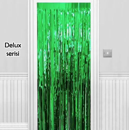 Yeşil Işıltılı Duvar Kapı Perdesi Arka Fon 90x200 cm